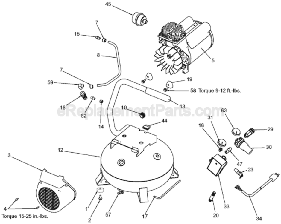 Page A Diagram and Parts List for CPF23400P Type 0 Porter Cable Compressor